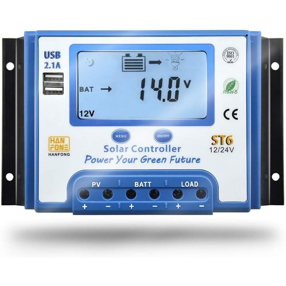 Solar Panel - 60A Solar Charge Controller 12V/24V Automatische