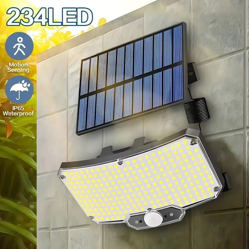 Solar Lamp - 234LED zonne-buitenverlichting bewegingssensor superheldere externe wandschijnwerper