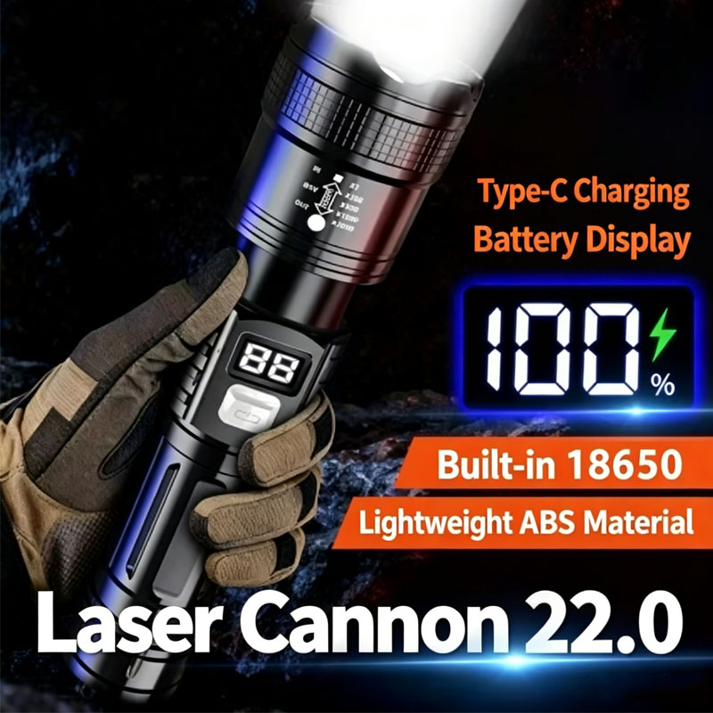 Energy Monitor Meter - Zoombare tactische laserzaklamp met hoge helderheid