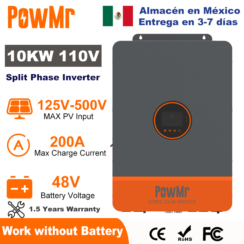 Solar Panel - PowMr 10KW gesplitste fase-omvormer 48V 110V