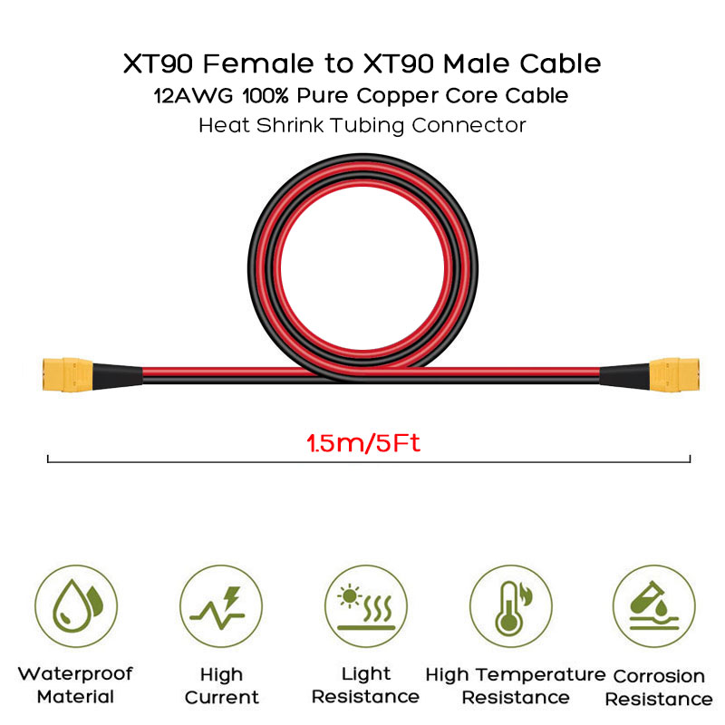 XT90 mannelijke naar XT90 vrou - Outdoor Power Station recensie en prijs